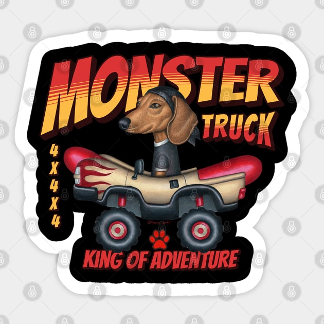 Dachshund King of Adventure Sticker by Danny Gordon Art